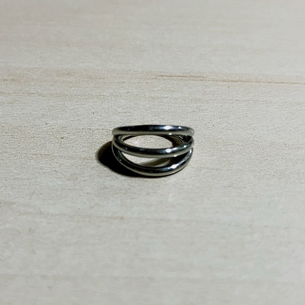 Silver Tone Three Hoop Ring Septum